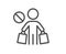 Stop shopping line icon. No panic buying sign. Vector
