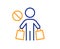 Stop shopping line icon. No panic buying sign. Vector