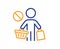 Stop shopping line icon. No panic buying sign. Vector