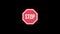 Stop sign animation motion graphic video with Alpha Channel, transparent background