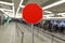 Stop sign for copy space at the closed airport due to Coronavirus, Covid19