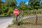 Stop sign on a country road