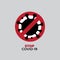 Stop sign of the dangerous coronavirus covid-19. Stop icon. The concept of virus protection, prevention. Symbol, logo vector