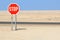 Stop sign in the desert Namibia
