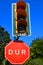 Stop sign DUR in Turkish language