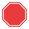 Stop sign, icon blank vector. Red color singe symbol illustration