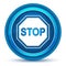 Stop sign icon eyeball blue round button