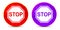 Stop sign icon glossy round buttons illustration