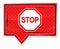 Stop sign icon misty rose pink banner button