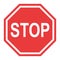 Stop sign, icon STOP vector. Red color singe symbol illustration