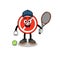 stop sign illustration as a tennis player