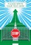 STOP sign, safety fence barrier with stop sign, Concept of the road to success. Road with an arrow up. Vector illustrator