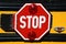 Stop sign on a school bus