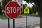 STOP SIGN at SCHOOL CROSS WALK