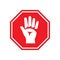 Stop Sign. Stop Silhouette gesture hand on red road sign