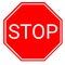 Stop sign or stop symbol with white background.