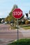 Stop sign at street corner