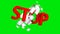STOP sign symbolizing a ban on a large number of letters or spam 51. Green Screen STOP.