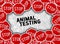 Stop sign and word animal testing