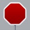 Stop signal. Traffic road signal with reflective texture. Isolated.