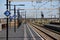 Stop signs based on length of train on platform on the brand new train station Zoetermeer-Lansingerland