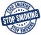 Stop smoking blue grunge round vintage stamp