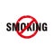 Stop smoking illustration with red grunge forbidden sign