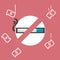 Stop smoking sign with falling money icon - illustration,