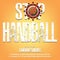 Stop soccer. Coronavirus sign with handball ball