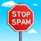 Stop Spam red road sign vector illustration
