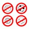 Stop sport games. Prohibited football. Red prohibition sign volleyball. Crossed tennis ball. Ban basketball