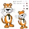 Stop standing tiger cartoon kawaii expressions pack