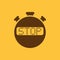 The stop stopwatch icon. Clock and watch, timer, countdown, stopwatch symbol. UI. Web. Logo. Sign. Flat design. App.