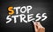 Stop Stress text on blackboard