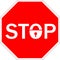 Stop symbol, danger. Passing requires a key or code.