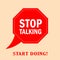 Stop talking vector poster