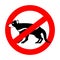 Stop Tasmanian devil. wild animal is forbidden. One hundred beast. Red prohibitory road sign