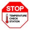 Stop Temperature Check Station Symbol Sign, Vector Illustration, Isolated On White Background Label. EPS 10