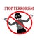 Stop terrorism sign illustration