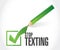 stop texting check mark sign concept