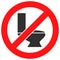 Stop Toilet Raster Icon Flat Illustration