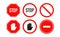 Stop traffic icon. Restrictive and warning signs. Isolated on white background. Set of stop motion icons in flat style