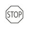 Stop traffic icon vector. Line warning stop road symbol isolated