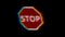 Stop Traffic Sign with digital glitch effect. Stop Sign
