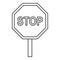 Stop traffic sign icon, outline style