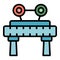 Stop train barrier icon vector flat