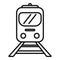 Stop train icon outline vector. Railway platform