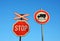 Stop, Train, Truck - transport road signs