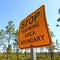 Stop Training Area Boundary Sign