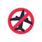 Stop travel. Forbidden sign Planes Don`t Fly. Coronavirus covid-19.